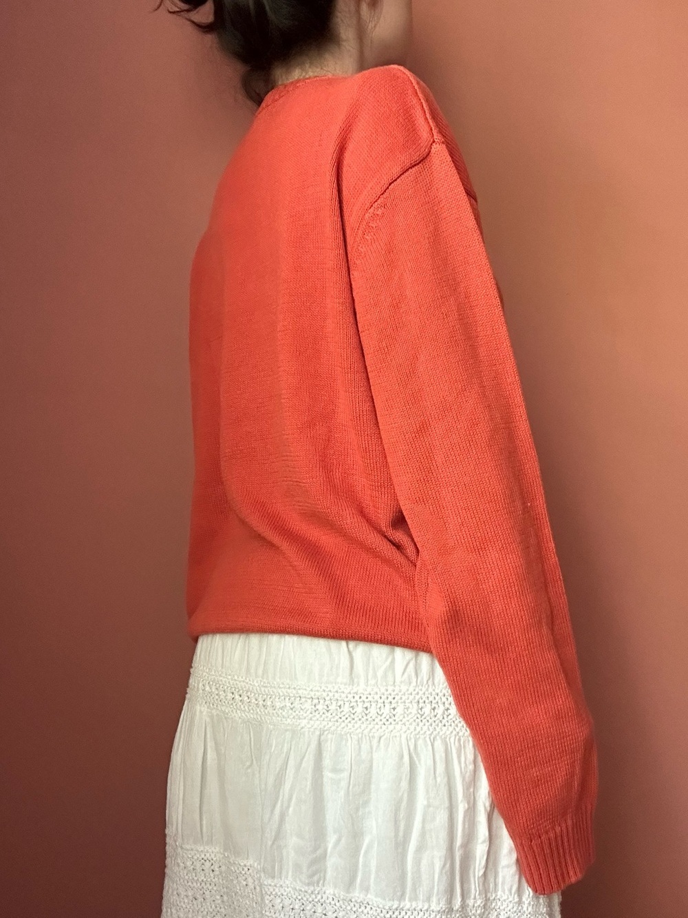 Knightsbridge orange oversized knit sweater - Picture 4 of 5